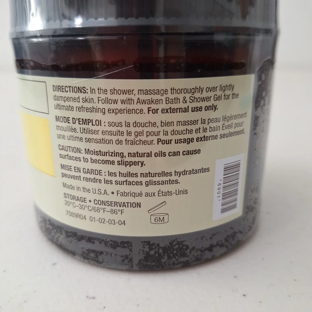 Arbonne Aromassentials Awaken Bath Salts, Sea Salt Scrub, 16 oz, New Sealed